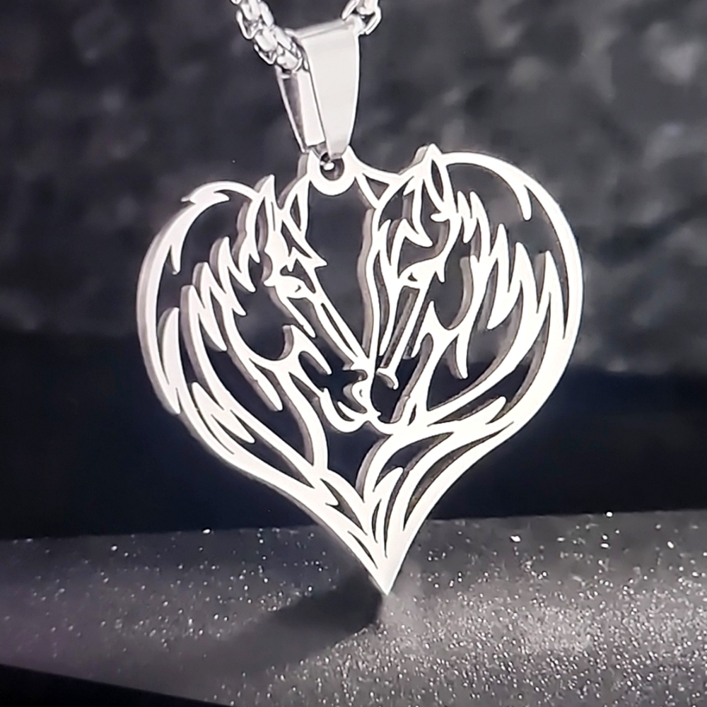 Heart Love Stainless horse necklace